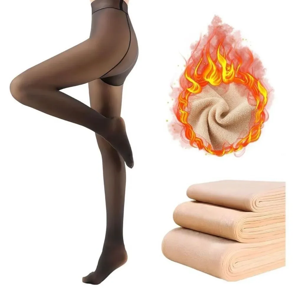 Black Sheer Fleece lined tights